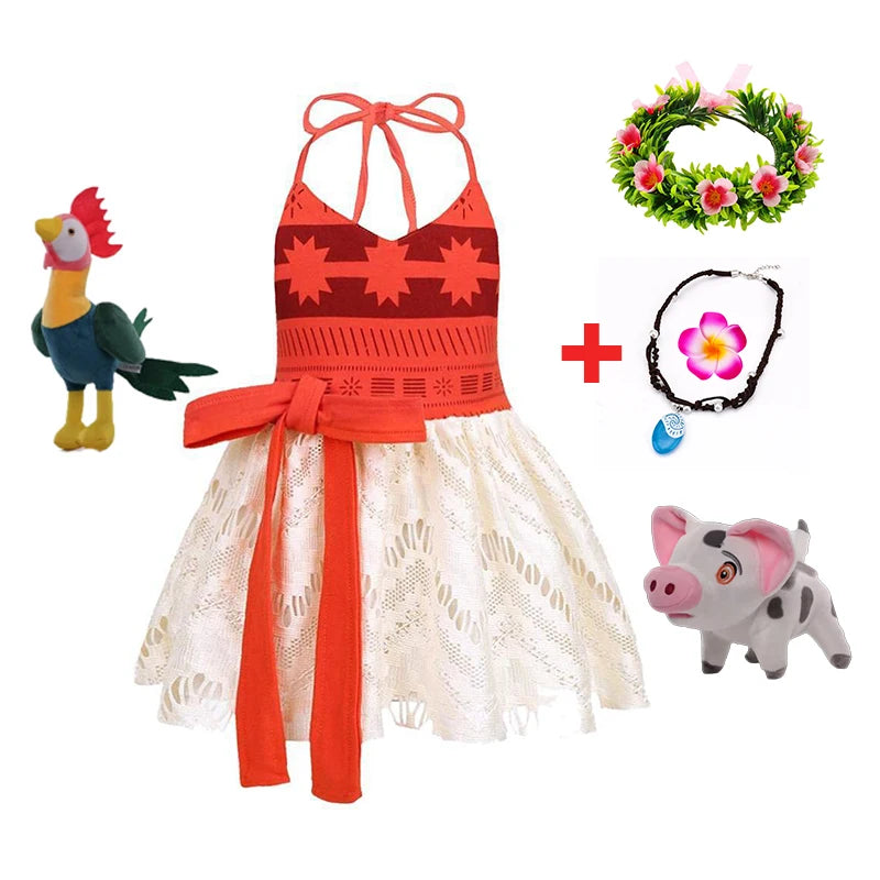 Disney Moana Costume Dress for Girls - Satin Mesh Ocean Adventure