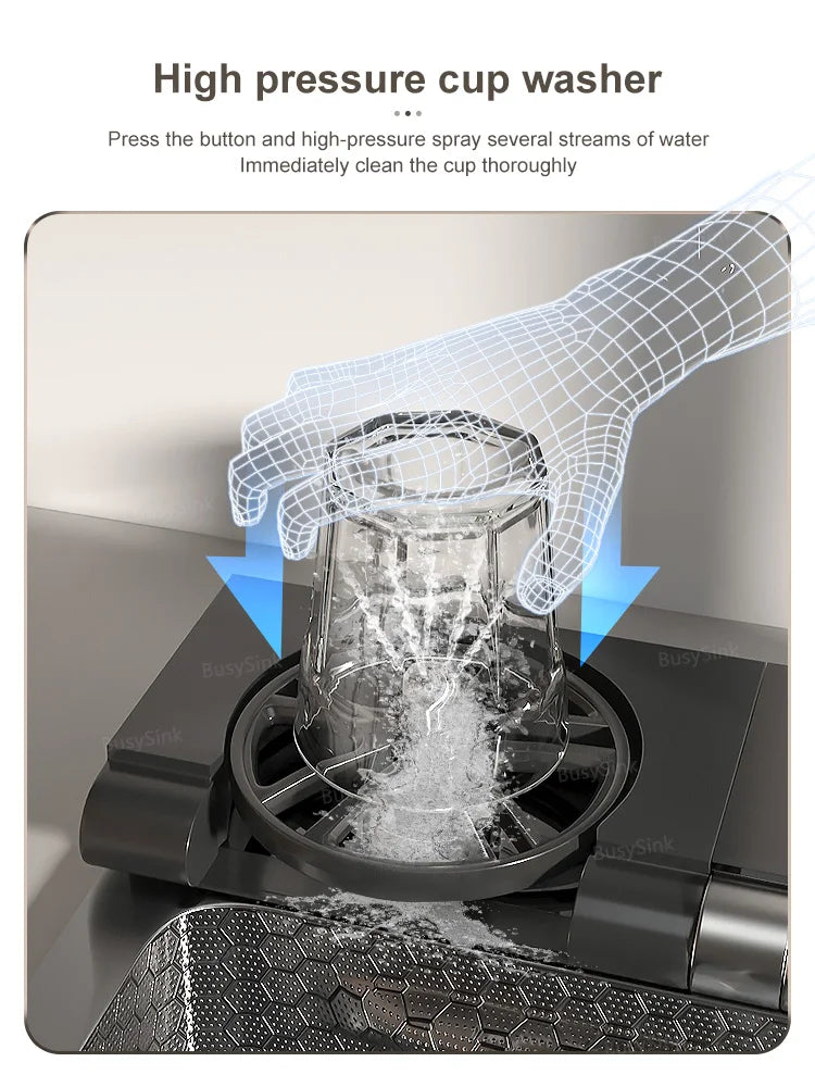 BOSX Stainless Steel Kitchen Sink with Waterfall Faucet
