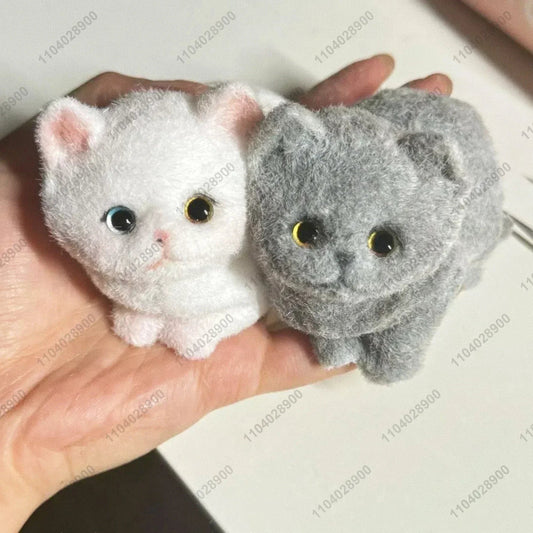 Handmade Kitty Cat Taba Squishy Silicone Fuzzy Kitten Soft Cat Mushy Squeeze Toy Mochi Toy Hand Relax Stress Release Gift Toy SS69