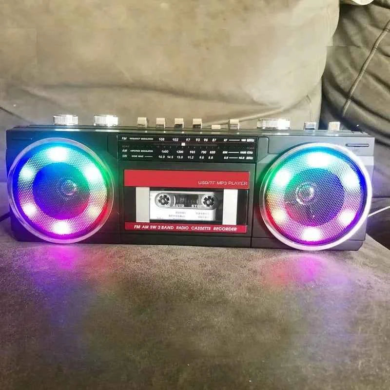 Desktop Retro Cassette Recorder Player With Am Fm Sw Portable Player Wireless Bluetooth Speaker Radio Auto Stop Tape FM Radio