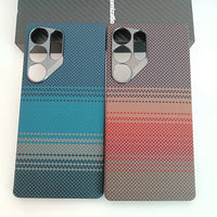 Genuine Aramid Carbon Fiber Magsafe Case For Samsung Galaxy S25 Ultra Matte Sunset Moonrise Bulletproof Magnetic Hard Thin Cover SS69