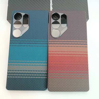 Genuine Aramid Carbon Fiber Magsafe Case For Samsung Galaxy S25 Ultra Matte Sunset Moonrise Bulletproof Magnetic Hard Thin Cover SS69