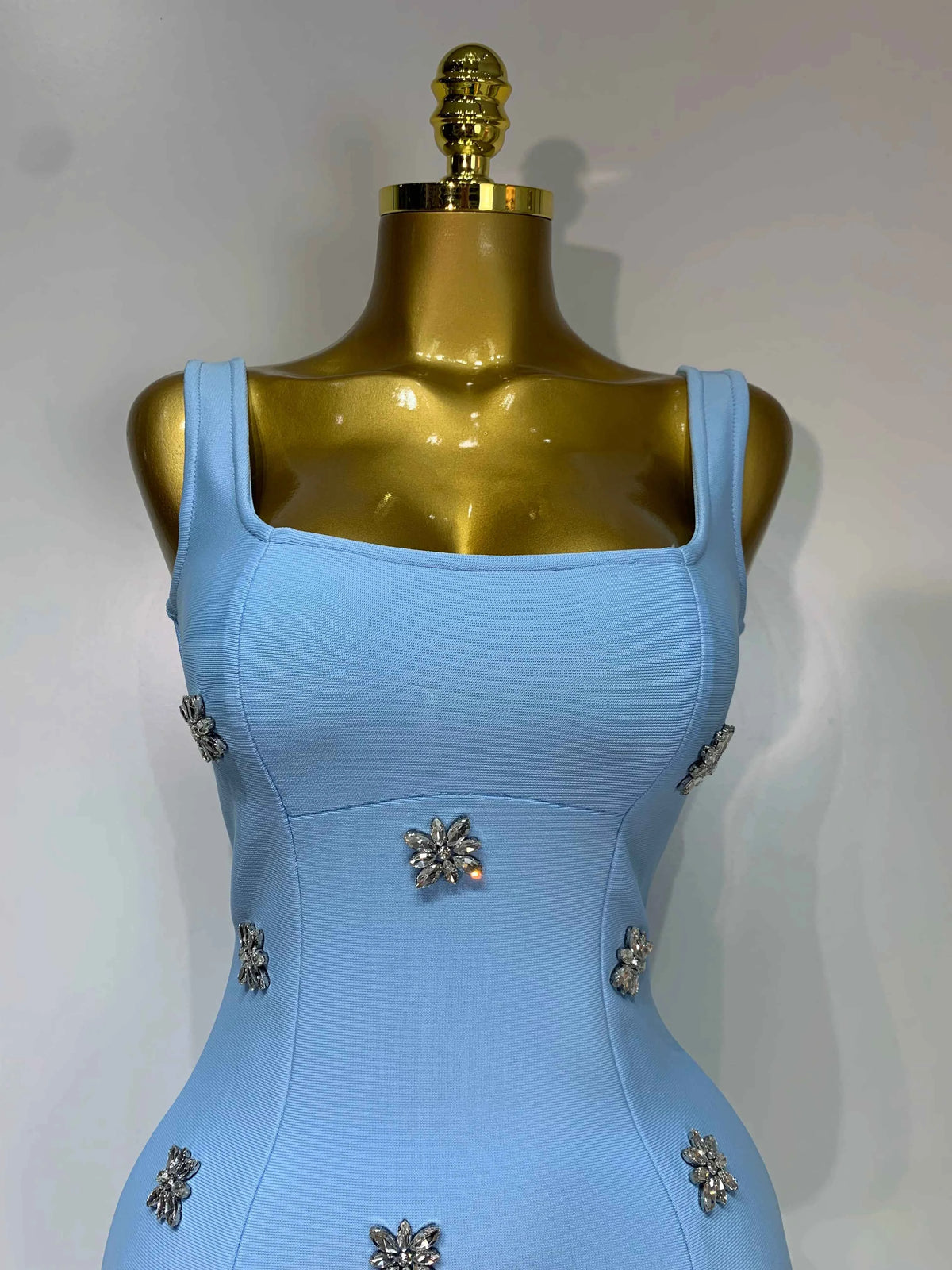 Women Sexy Square Collar Sparkly Rhinestone Bodycon Mini Bandage Dress Celebrate Evening Party Elegant Luxury Birthday Dress