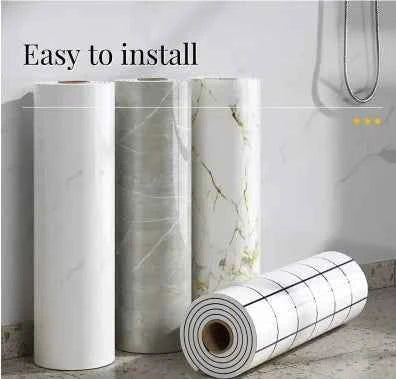 1 Roll Marble Thick Foam Bedroom Wallpaper Imitation Tile Self-Adhesive Bathroom Waterproof Wall Sticker Living Room Decoration