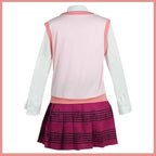 Anime Game Kaede Akamatsu Cosplay Costume Korean Style Pink School Uniform Vest Gingham Wig Woman Sexy Carnival Party Suit
