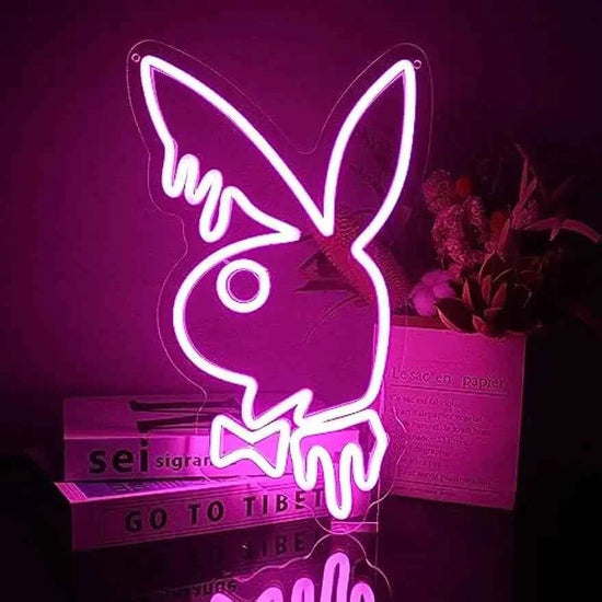 Rabbit Bunny Neon Signs for Wall Decor LED Neon Light Sign Cute Animal LED Signs for Bedroom Kids Room Party Decor Girl Gift