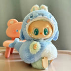 17cm Mini Plush Doll's Clothes Outfit Accessories for Korea Kpop Labubu Dolls Sit Party Overalls Clothing Gift （Only clothes） SS69
