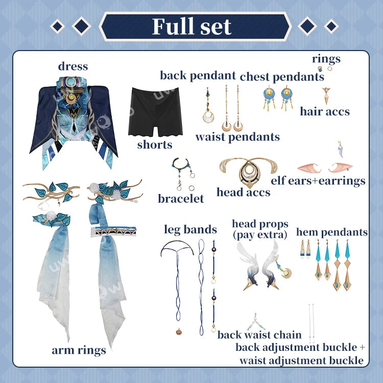 UWOWO Lauma Cosplay Collab Series: Genshin Imapct Lauma Cosplay Costume With Ears XS-2XL Halloween Costume