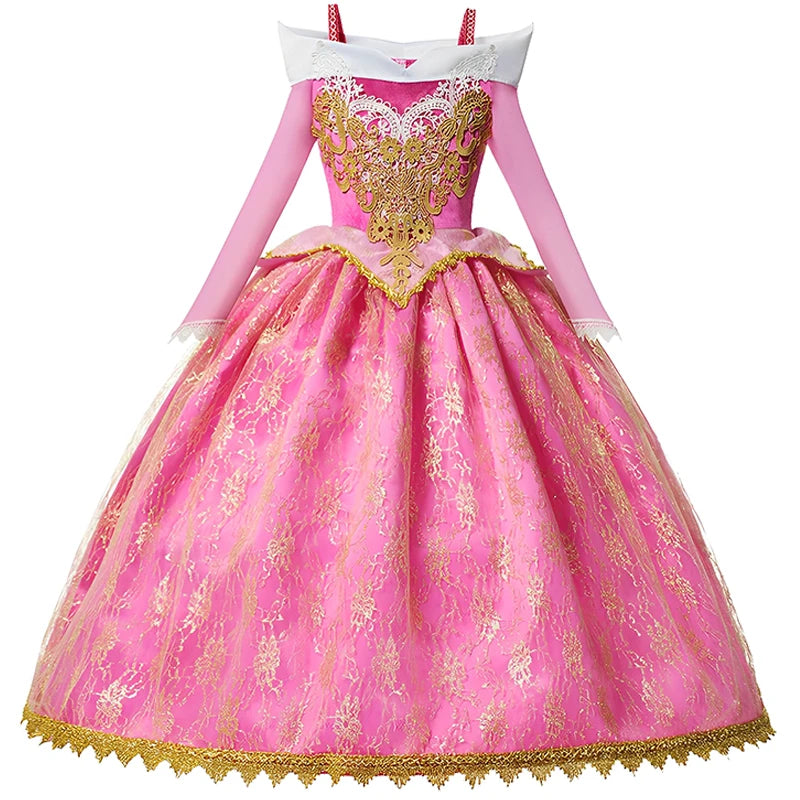 YOFEEL Girls Aurora Princess Dress Sleeveless Lace Ball Gown