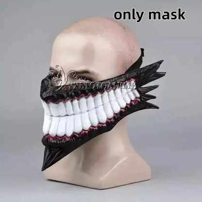 Dandadan Okarun Ken Takakura Cosplay Costume Wig Turbo Granny Powers Black Collar Uniform Curly Short Hair Halloween Party Suit