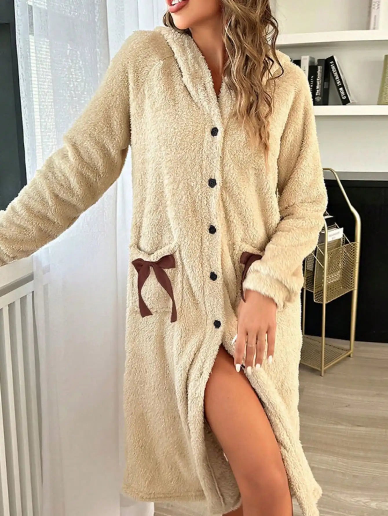 Women's Warm Coral Fleece Robe - Loose & Comfortable