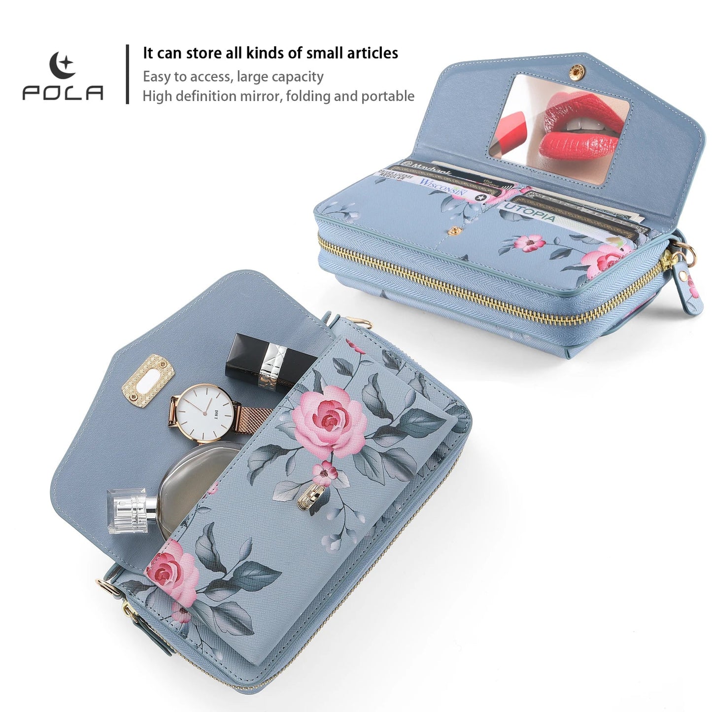 Phone Case Smartphone Android Cases Samsung Galaxy S25 Ultra Accessories Magsafe Wallet Luxury Lanyard Leather Zipper Flower Bag SS69