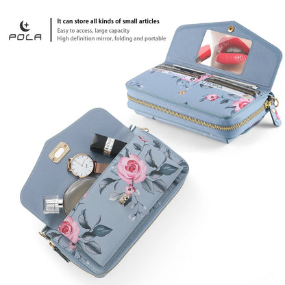 Phone Case Smartphone Android Cases Samsung Galaxy S25 Ultra Accessories Magsafe Wallet Luxury Lanyard Leather Zipper Flower Bag SS69