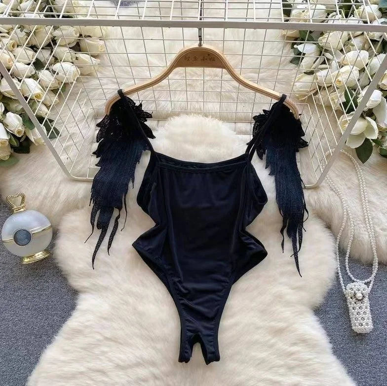 Women Hotsweet Sexy Drawstring Lace Up Design Halter Playsuits Fashion Transparent Bodysuits Slim Hollow Out Summer Rompers  New