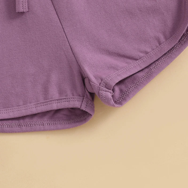 2024-12-04 Lioraitiin Litter Girls Summer Casual Jumpsuit Sleeveless Crewneck Solid Color Drawstring Tank Romper - SS69 