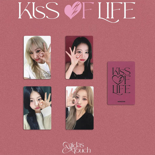 4Pcs/Set KPOP KISS OF LIFE Photocards Midas Touch Album Postcard JULIE NATTY BELLE HANEUL Double-Sided Lomo Cards KIOF Fans Gift SS69 8.69 CALL / 5.4x8.5cm
