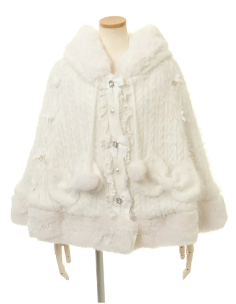 Godivana Lolita Faux Fur Cape with Batwing Sleeves