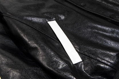 Disney American Cartoon Mickey Embroidery Leather Jacket Men Women Autumn Winter Loose Casual Jacket Fashion Trend Couples Coat SS69