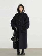 CHIC VEN Women Woolen Coats Fashion Retro Design Button Loose Long Overcoat Korean Female Clothing Autumn Winter New 2026