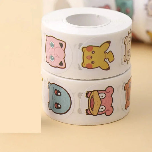 500pcs Cartoon Pokemon Stickers Kawaii Anime Round Seal Diy Laptop Decals Stikers Cute Book Children Reward Kids Toy Gift SS69