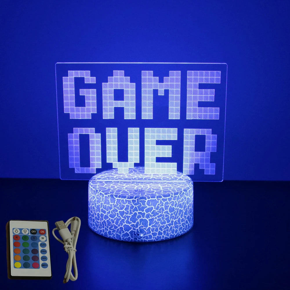 NEON GAMER 3D Lamp LED Night Light Gaming Setup RGB Children's Lamps Gamer Room Decoration Bedroom Table Lamp Personalized Gifts SS69 14.69 Cr16-Gaming 07