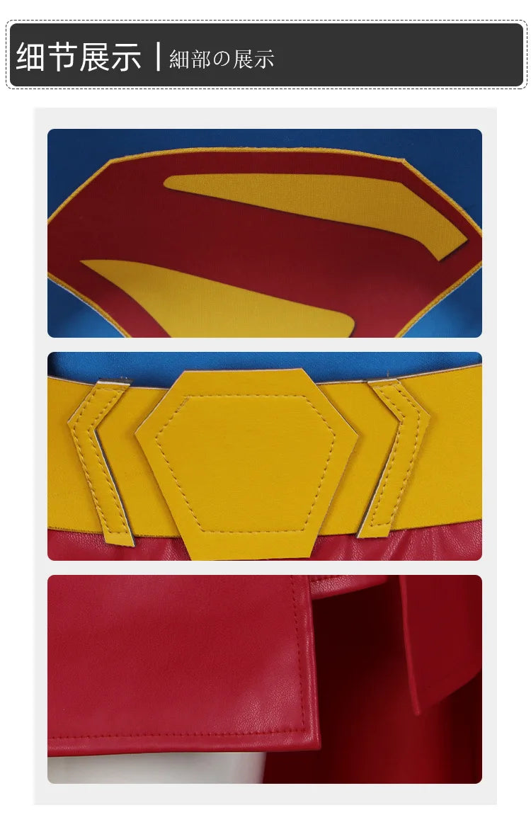 Super Girl cosplay costume, Tomorrow's Girl cosplay costume, Halloween stage performance, complete set of costumes with cloak