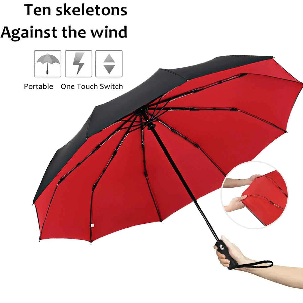 Umbrella Extra Large Ten Bone Large Double Umbrella Triple Large Folding Sunshade Umbrella Men's and Women's Business Umbrella T