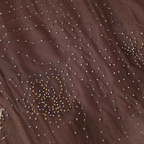 Women Fashion Translucent Sequin Pants Vintage Brown Elastic Waist Straight Trousers Spring Summer Holiday Party Pant