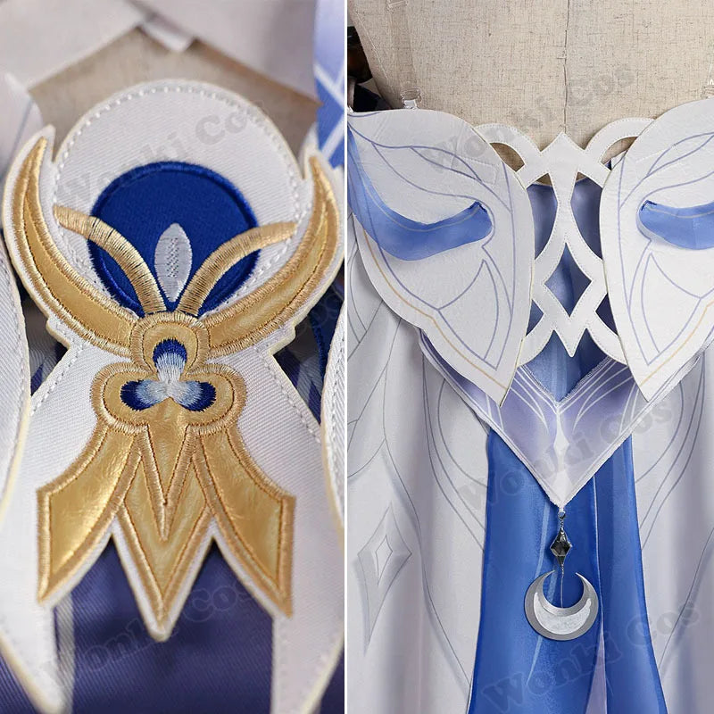 New Damselette Columbina Cosplay Costume Wig Game Impact Fatui  Cosplay Suits Women Role Play Party Dress Outfits