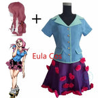 Hirose Yasuho Cosplay Costume Anime  Blue Flower Dress Uniform Women Girls Halloween Gifts Cos