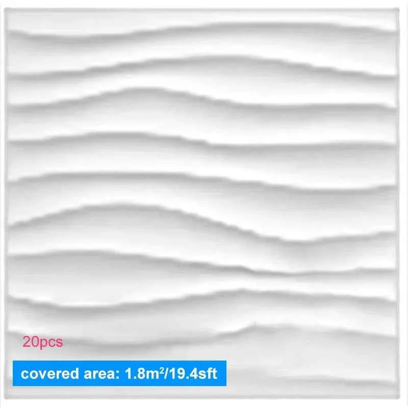 20PCS 3D Wall Panels 30x30cm Indoor Wall Decoration for Living Room Bedroom Hotel Office  Mural Tile-Panel-Mold 3D Wall Sticker