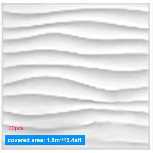 20PCS 3D Wall Panels 30x30cm Indoor Wall Decoration for Living Room Bedroom Hotel Office  Mural Tile-Panel-Mold 3D Wall Sticker