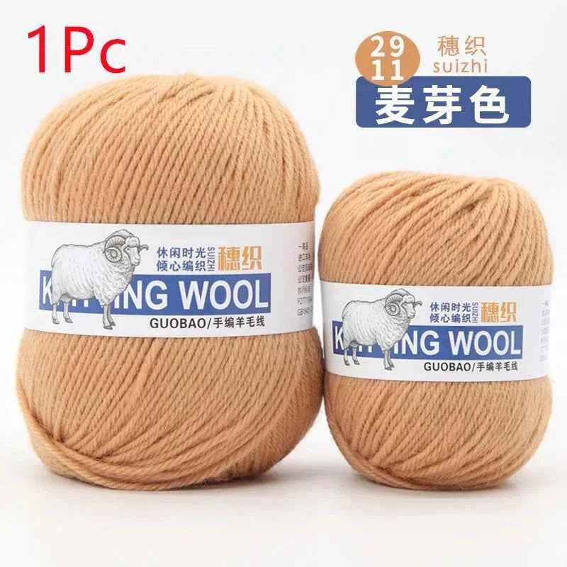50g/Ball 100% Wool Yarn Pure Merino Thick Thread For Hand Knitting Scarf Sweater DIY Doll Woven Material