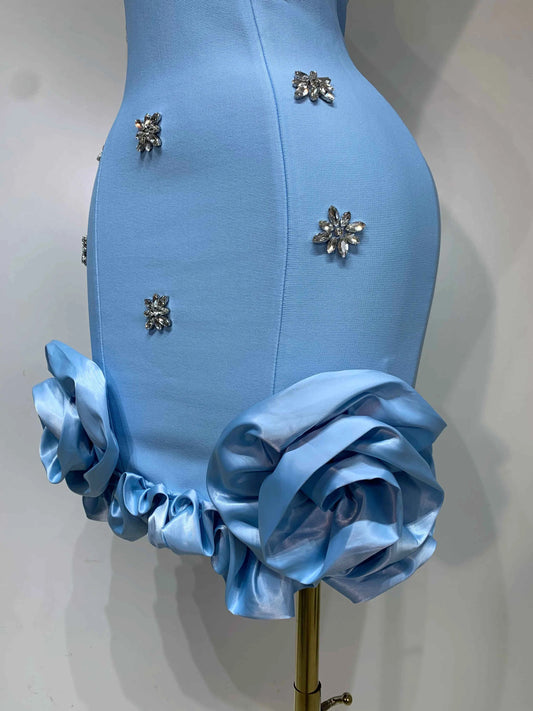 Women Sexy Square Collar Sparkly Rhinestone Bodycon Mini Bandage Dress Celebrate Evening Party Elegant Luxury Birthday Dress