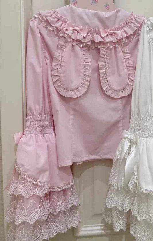 Women's Pink Lolita Dress Cape Set New Spring Women's Sweet Girl Lace Princess Jsk Cake Dress Fairy Suspender Dress Shirt Outfit