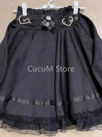 Japanese Kawaii Mini Cake Skirts Womens Jupe Fairy Bandage Lolita High Waist Y2k Aesthetic Sweet Lace Gothic JK Faldas Skirt SS69