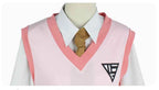 Anime Game Kaede Akamatsu Cosplay Costume Korean Style Pink School Uniform Vest Gingham Wig Woman Sexy Carnival Party Suit
