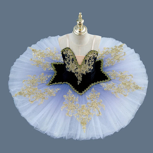 XiuLou Women Professional Ballet Tutu Dress with Lace Applique Performance