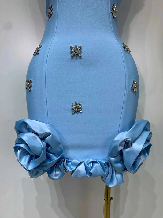 Women Sexy Square Collar Sparkly Rhinestone Bodycon Mini Bandage Dress Celebrate Evening Party Elegant Luxury Birthday Dress