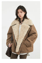 CHIC VEN Women's Cotton Motorcycle Jacket - Loose Casual Autumn Winter