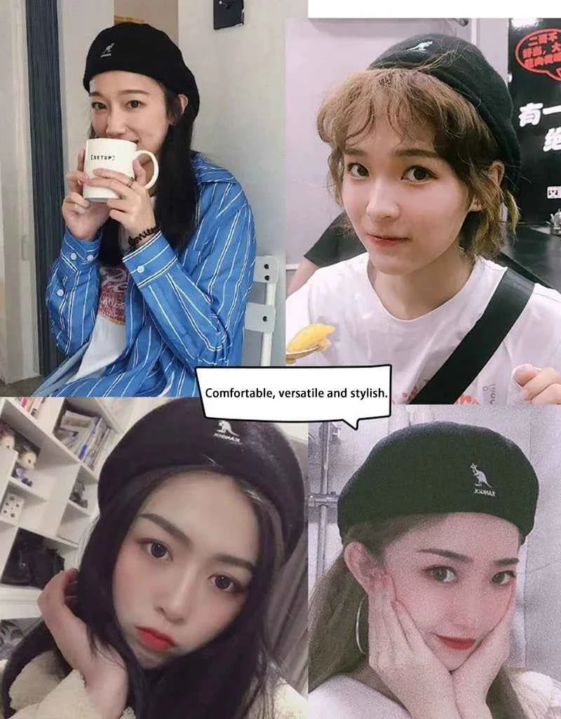 New Luxury Wool Beret Hat Women Men Four Seasons Knitted Thin Breathable Mesh Berets Cap Autumn Winter Beanie Stars Same Style