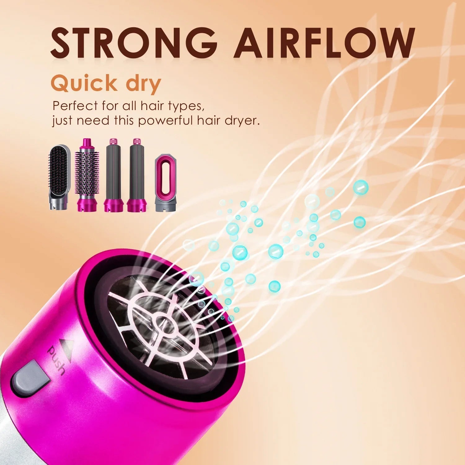 2025 New 5 in 1 Hair Dryer Hot Comb Set Professional Curling Iron Hair Straightener Styling Tool For Airwrap Hair Dryer NEW SS69