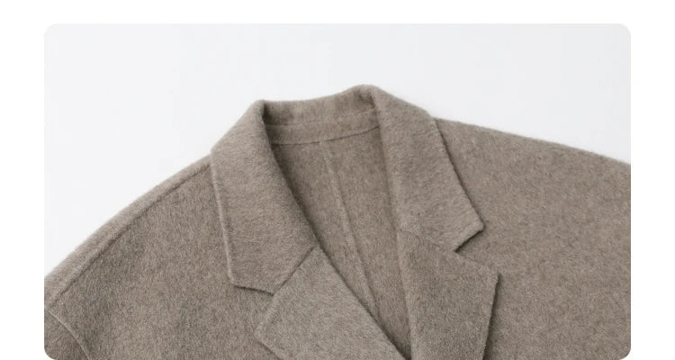CHIC VEN Women Woolen Coat Double-breasted Basic Loose Casual Retro New Long Double-sided Female Overcoat Autumn Winter 2026