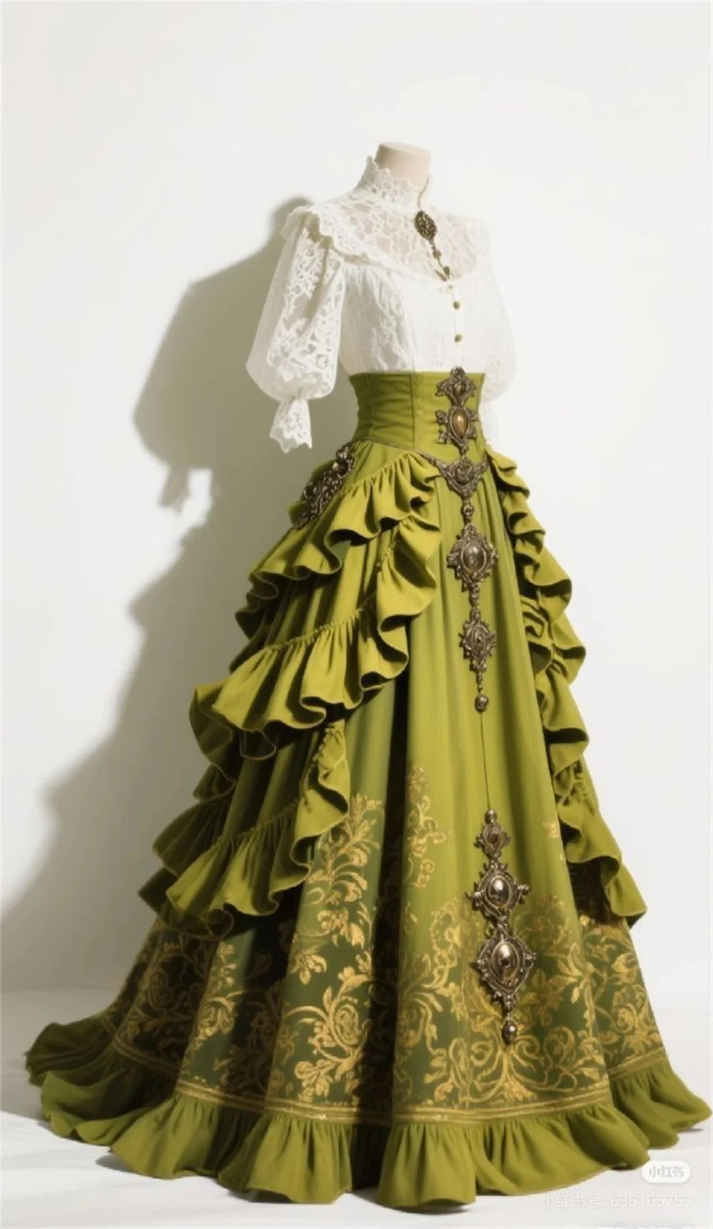 Vintage Renaissance Corset & Skirt Set - Lace-up Gothic Victorian