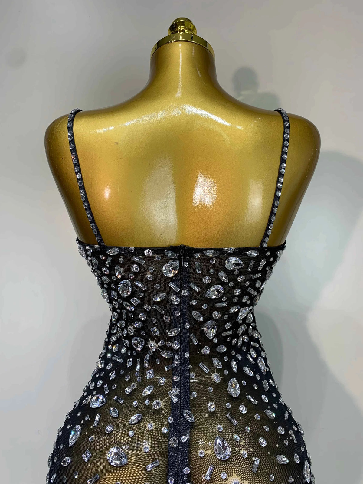 Luxury Rhinestones Sexy Mesh See Through Bodycon Dress Women Birthday Evening Cocktail party Gown Red Carpet Club Stage Outfit