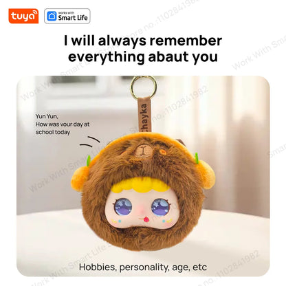 Tuya Smart  AI Plush Robot w/LED Eyes & Voice Control,Interactive Smart Toy USB Rechargeable Companion for Kids Gifts/Smart Home