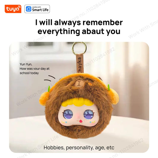SS69 Tuya Smart AI Plush Robot with LED Eyes and Voice Control, USB Rechargeable