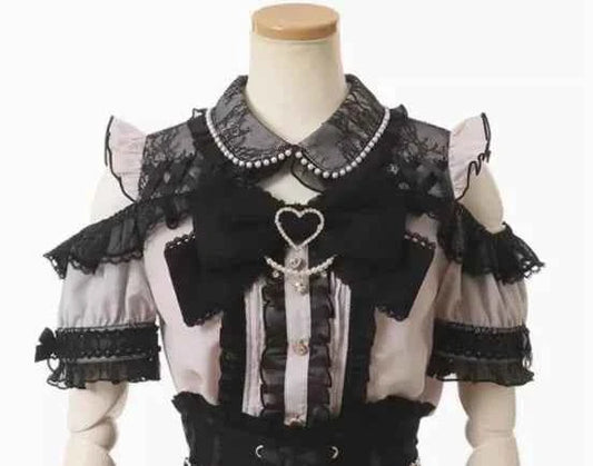 Japanese Liz New Spring Lace Edge Leather Ring High Waist Pleated Skirt Ribbon Bow Short Plaid Skirts Big Bow Lolita Blouses