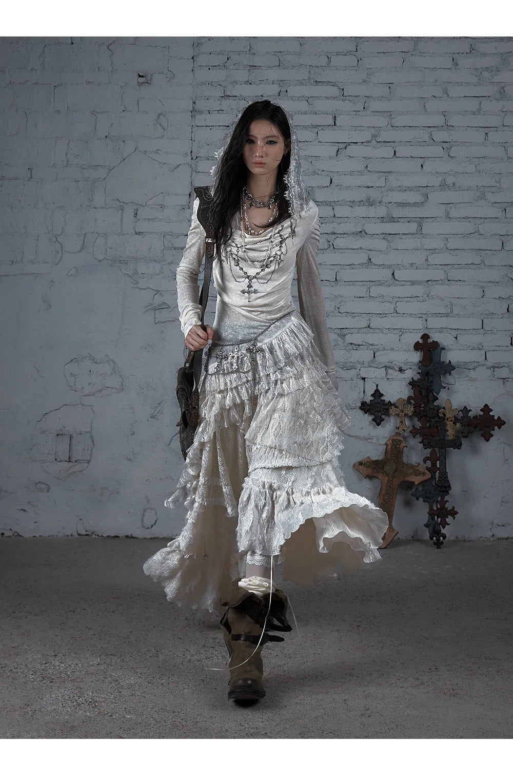 NO ROMANCE Fairy Sexy Punk Printing Half Transparent Lace Patch Knitted Long Sleeve Hooded Dresses Rock Gothic Design Vestidos SS69