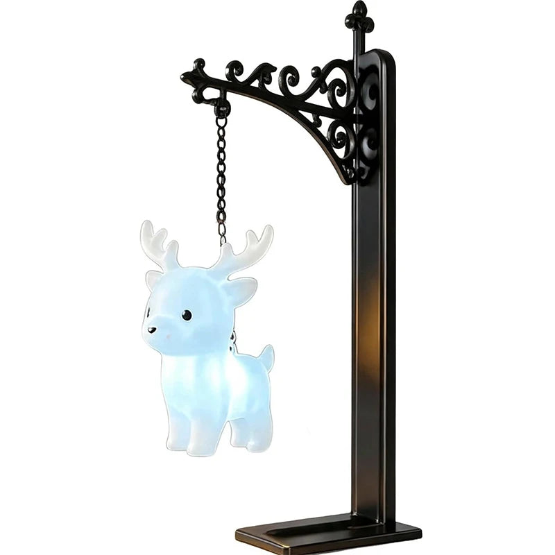 Novelty Hanging Animal Bookend Lamp Magic Owl Bird Metal Book End Stand With Glowing Hanging Ornament Light For Bookshelf Gift